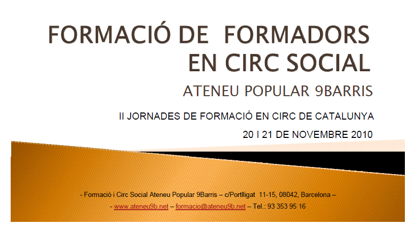 Formació de Formadors en Circ Social a Catalunya